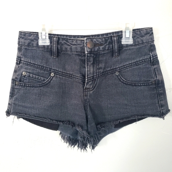 Free People High Waisted Black Shorts Shorty 24 - Picture 1 of 4